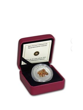 2012 25c Prehistoric Creatures:Pachyrhinosaurus Lakustai Glow-in-the-Dark coin⭐️